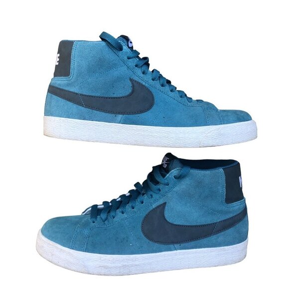 RARE 2011 Nike Blazer SB Charcoal RiftBlue Classic Size 10 - Picture 8 of 11